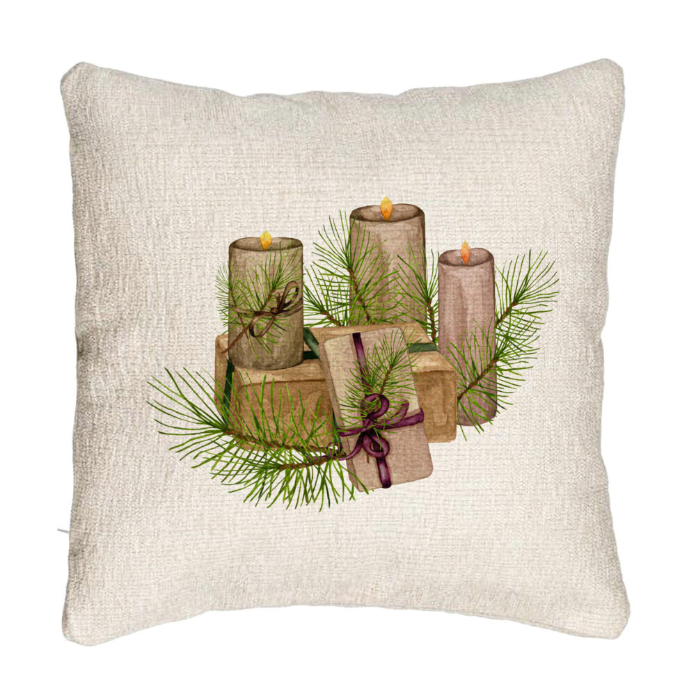 Perna Decorativa Canapea cu tematica de Craciun, Lumanari, 7, 40x40 cm, Cu fermoar 5 Perna Decorativa Canapea cu tematica de Craciun