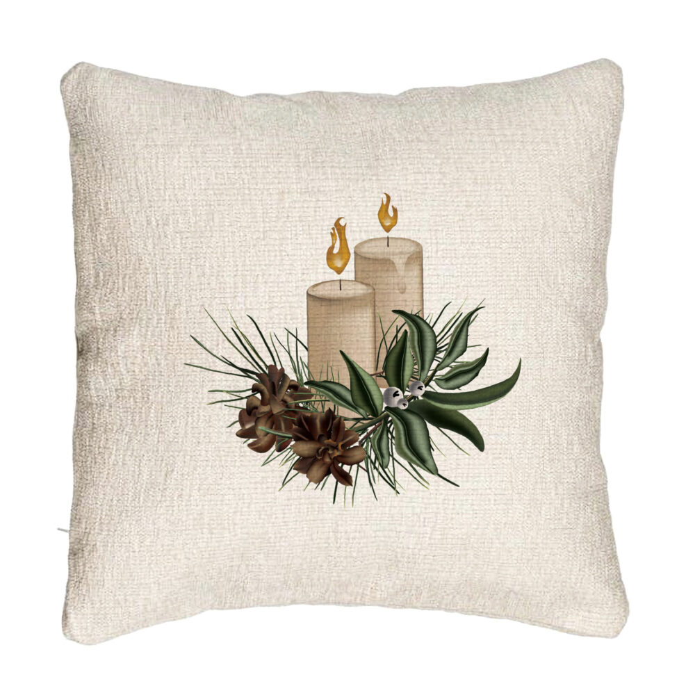 Perna Decorativa Canapea cu tematica de Craciun, Lumanari, 8, 40x40 cm, Cu fermoar 5 Perna Decorativa Canapea cu tematica de Craciun