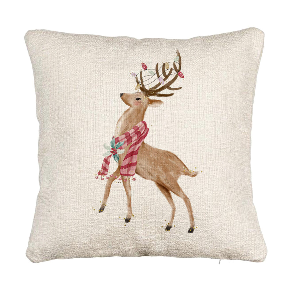 Perna Decorativa Canapea de Craciun cu Ren, 2, 40x40 cm, Cu fermoar 5 Perna Decorativa Canapea de Craciun cu Ren