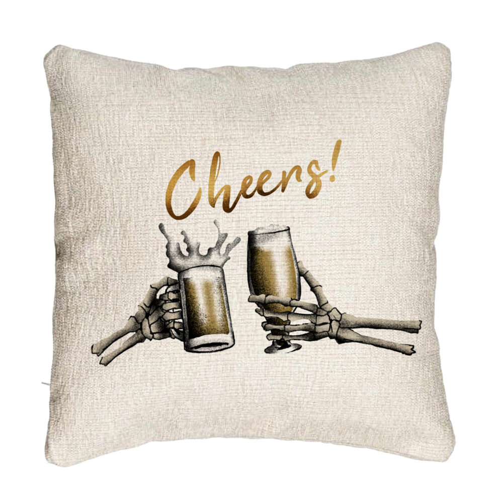 Perna Decorativa Canapea de Halloween si Text Cheers, 40x40 cm, Cu fermoar 5 Perna Decorativa Canapea de Halloween si Text Cheers