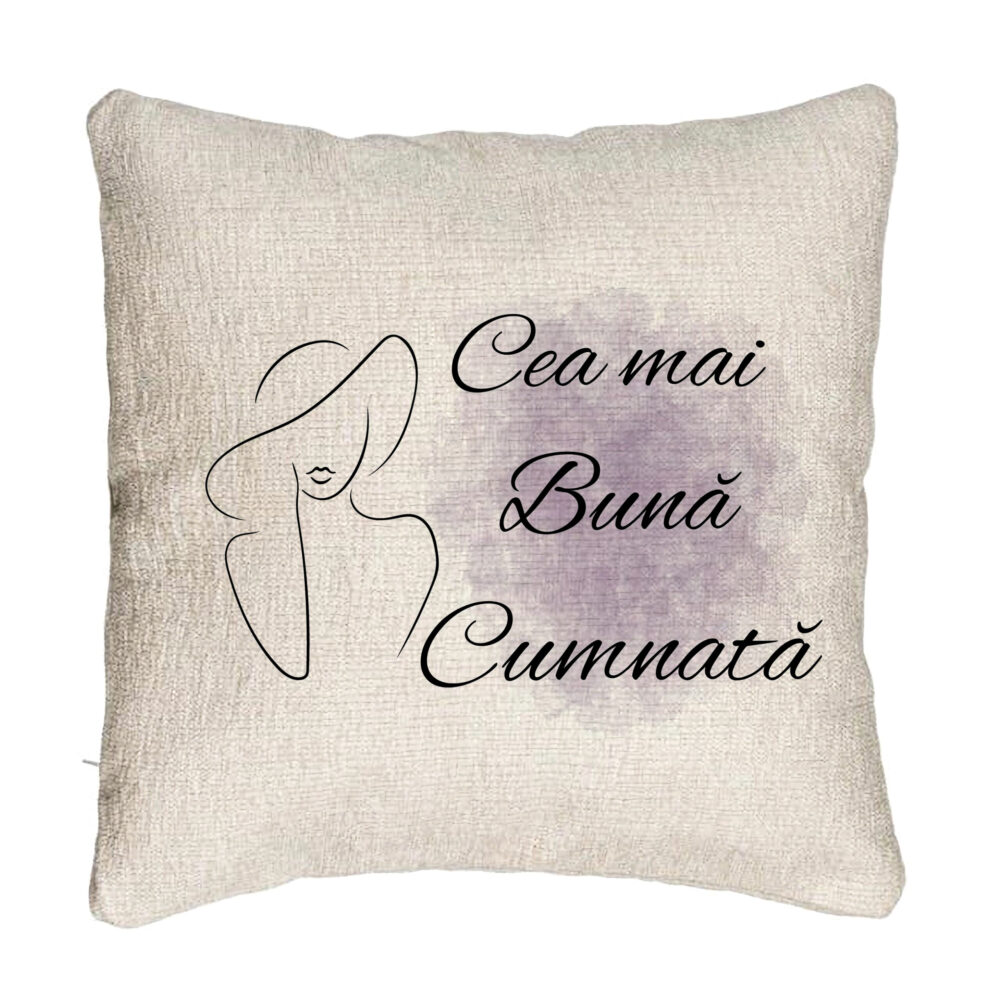 Perna Decorativa Canapea pentru Cumnata 1, 40x40 cm, Cu fermoar 5 Perna Decorativa Canapea pentru Cumnata 1
