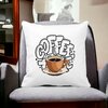 Perna Decorativa, Coffe Lover, 40x40 cm, Alba, Mata, Husa Detasabila, Burduf 20 Mata
