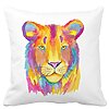 Perna Decorativa, Colorful Lion, 40x40 cm, Alba, Mata, Husa Detasabila, Burduf 16 Perna Decorativa