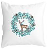 Perna Decorativa Coronita de Craciun si REN, 40x40 cm, Alba, Mata, Husa Detasabila, Burduf 16 Perna Decorativa Coronita de Craciun si REN