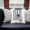 Perna Decorativa, Dad's Love, 40x40 cm, Alba, Mata, Husa Detasabila, Burduf 24 Husa Detasabila