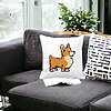 Perna Decorativa Doggie, 40x40 cm, Alba, Mata, Husa Detasabila, Burduf 24 Alba