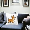 Perna Decorativa Doggie, 40x40 cm, Alba, Mata, Husa Detasabila, Burduf 26 Husa Detasabila