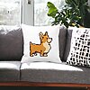 Perna Decorativa Doggie, 40x40 cm, Alba, Mata, Husa Detasabila, Burduf 27 Burduf