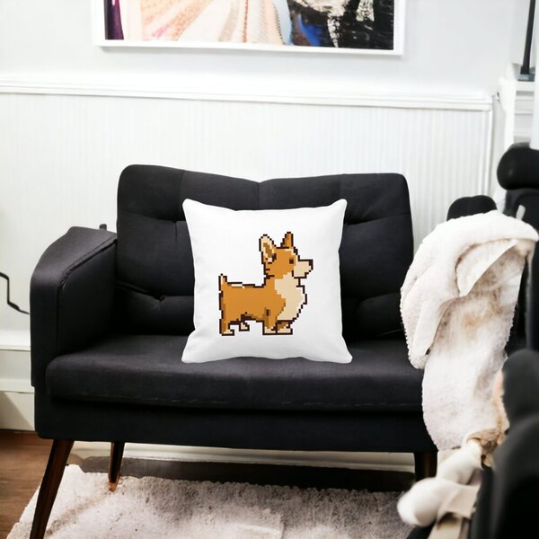 Perna Decorativa Doggie, 40x40 cm, Alba, Mata, Husa Detasabila, Burduf 21 Perna Decorativa Doggie 40x40 cm Alba Mata Husa Detasabila Burduf bscalbmat0308 6