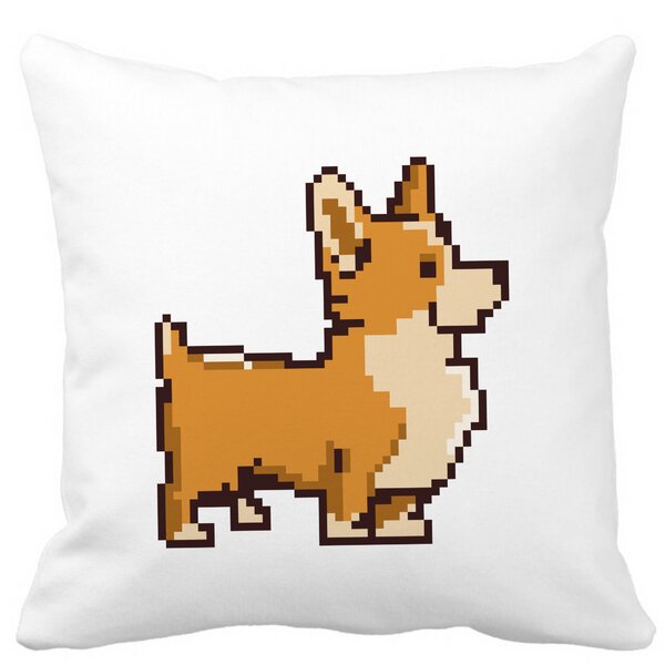 Perna Decorativa Doggie, 40x40 cm, Alba, Mata, Husa Detasabila, Burduf 15 Perna Decorativa Doggie