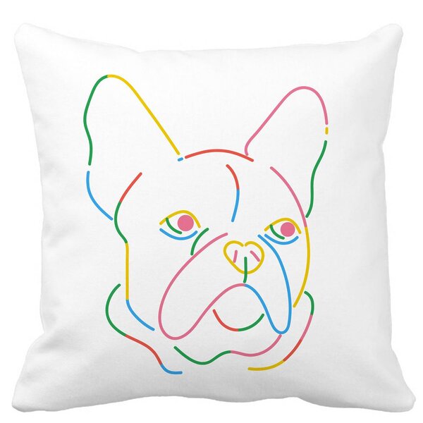 Perna Decorativa, Doggo MultiColor, 40x40 cm, Alba, Mata, Husa Detasabila, Burduf 13 Perna Decorativa