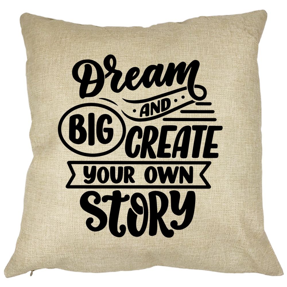 Perna Decorativa, Dream Big and Create Your Own Story, 40x40 cm, Husa Detasabila, Burduf 11 Perna Decorativa
