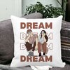 Perna Decorativa, Dream Friends, 40x40 cm, Alba, Mata, Husa Detasabila, Burduf 19 Alba