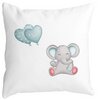 Perna Decorativa Elefant si baloane in forma de inimioare, 40x40 cm, Alba, Mata, Husa Detasabila, Burduf 19 Perna Decorativa Elefant si baloane in forma de inimioare