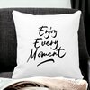 Perna Decorativa, Enjoy Every Moment, 40x40 cm, Alba, Mata, Husa Detasabila, Burduf 17 Enjoy Every Moment