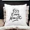Perna Decorativa, Enjoy Every Moment, 40x40 cm, Alba, Mata, Husa Detasabila, Burduf 18 40x40 cm