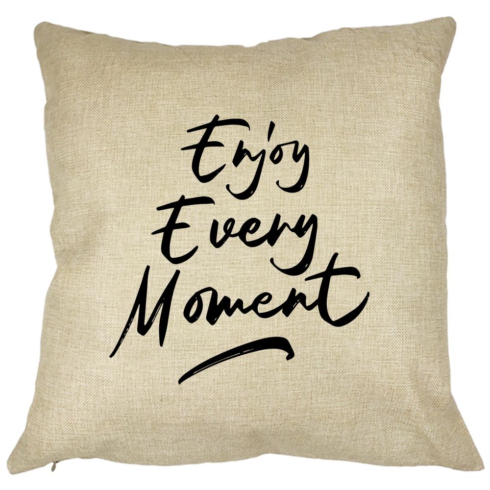 Perna Decorativa, Enjoy Every Moment, 40x40 cm, Husa Detasabila, Burduf 11 Perna Decorativa