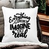 Perna Decorativa, Everything You can Imagine is Real, 40x40 cm, Alba, Mata, Husa Detasabila, Burduf 17 Everything You can Imagine is Real