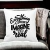 Perna Decorativa, Everything You can Imagine is Real, 40x40 cm, Alba, Mata, Husa Detasabila, Burduf 18 40x40 cm
