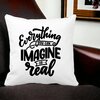 Perna Decorativa, Everything You can Imagine is Real, 40x40 cm, Alba, Mata, Husa Detasabila, Burduf 20 Mata