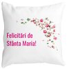 Perna Decorativa Felicitari de Sfanta Maria, 40x40 cm, Alba, Mata, Husa Detasabila, Burduf 19 Perna Decorativa Felicitari de Sfanta Maria
