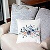 Perna Decorativa, Florale Albastre, 40x40 cm, Alba, Mata, Husa Detasabila, Burduf 22 Alba