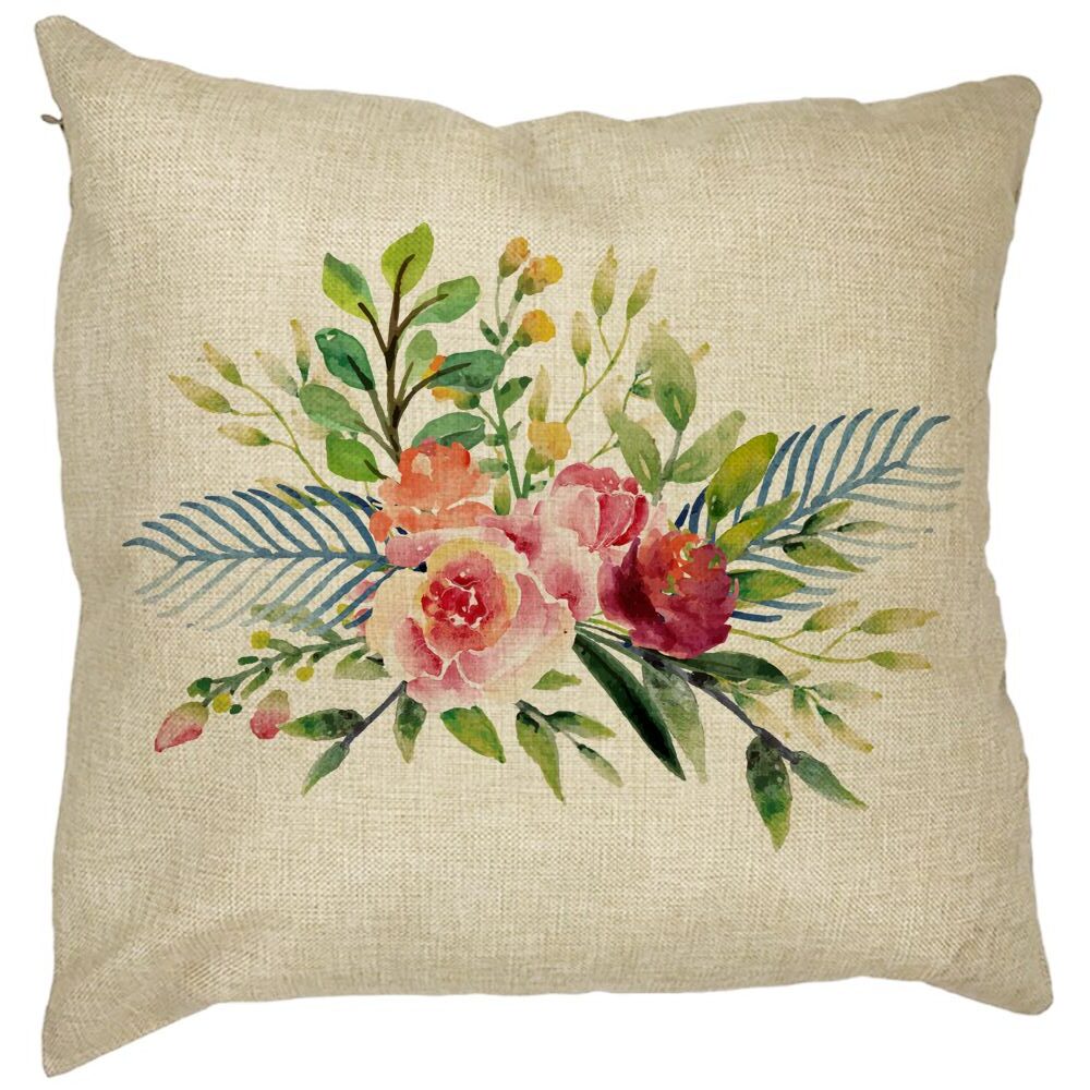 Perna Decorativa, Florale de vara, 40x40 cm, Husa Detasabila, Burduf 11 Perna Decorativa