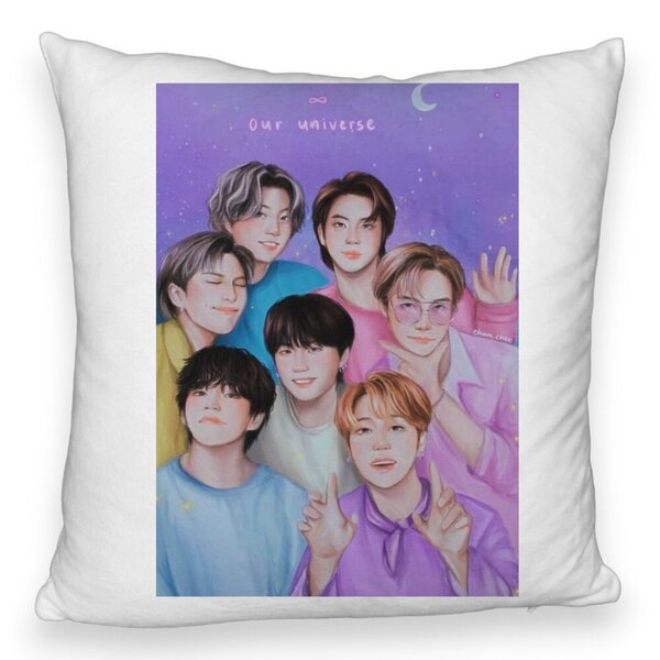 Perna Decorativa Fluffy BTS Army 2, 40x40 cm, Husa Detasabila, Burduf 3 Perna Decorativa Fluffy BTS Army 2