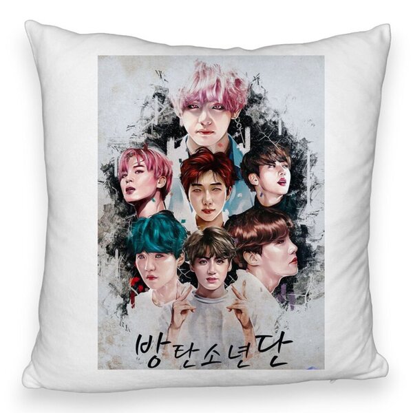 Perna Decorativa Fluffy BTS Army, 40x40 cm, Husa Detasabila, Burduf 3 Perna Decorativa Fluffy BTS Army