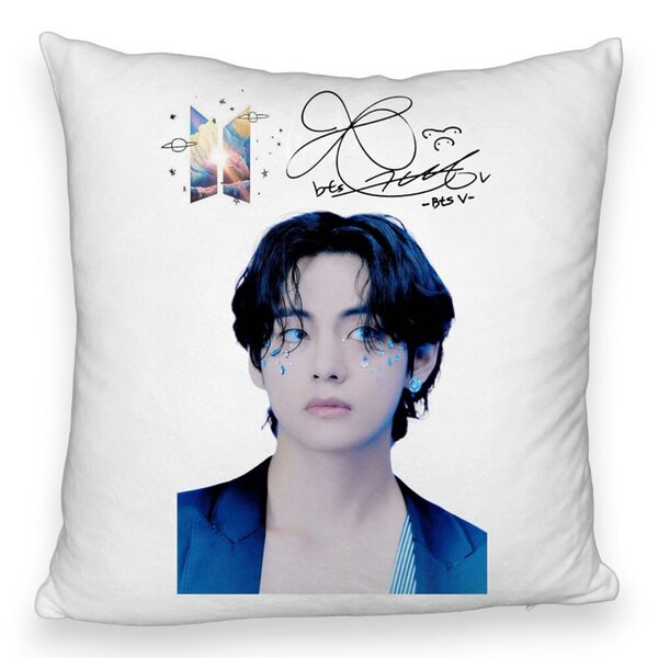 Perna Decorativa Fluffy BTS Army Colorat, 40x40 cm, Husa Detasabila, Burduf 3 Perna Decorativa Fluffy BTS Army Colorat