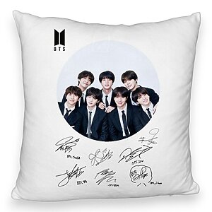 Perna Decorativa Fluffy BTS Army in Costum cu Semnaturi