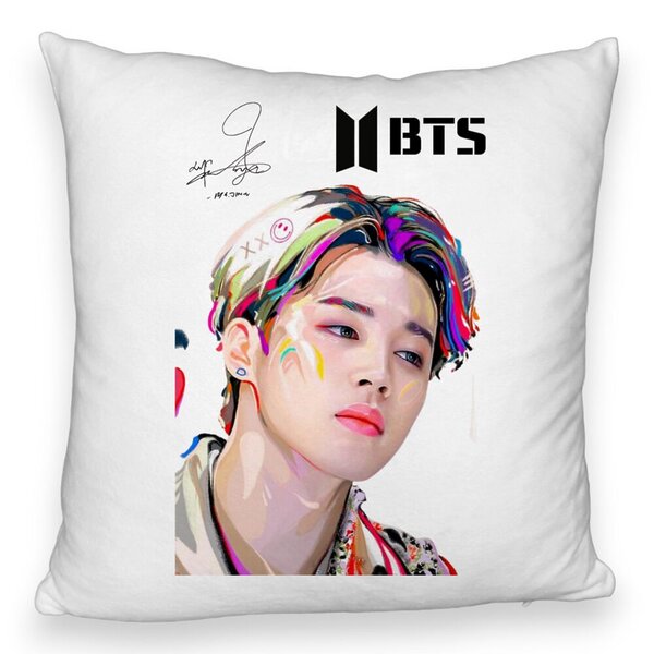 Perna Decorativa Fluffy BTS Jimin, 40x40 cm, Husa Detasabila, Burduf 3 Perna Decorativa Fluffy BTS Jimin