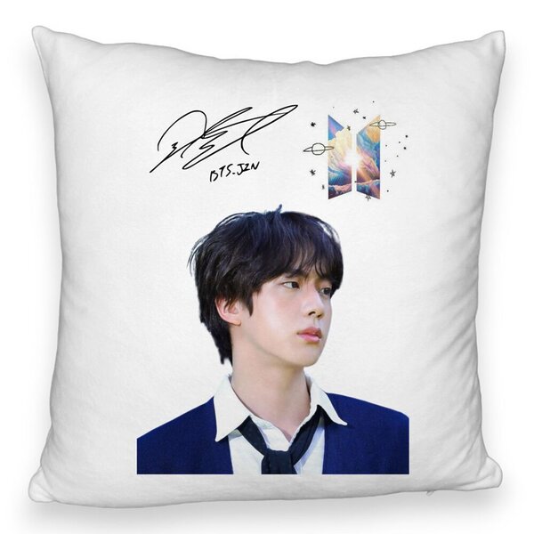 Perna Decorativa Fluffy BTS Jin 3, 40x40 cm, Husa Detasabila, Burduf 3 Perna Decorativa Fluffy BTS Jin 3