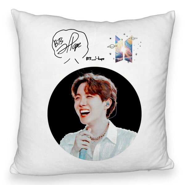 Perna Decorativa Fluffy BTS Jin, 40x40 cm, Husa Detasabila, Burduf 3 Perna Decorativa Fluffy BTS Jin