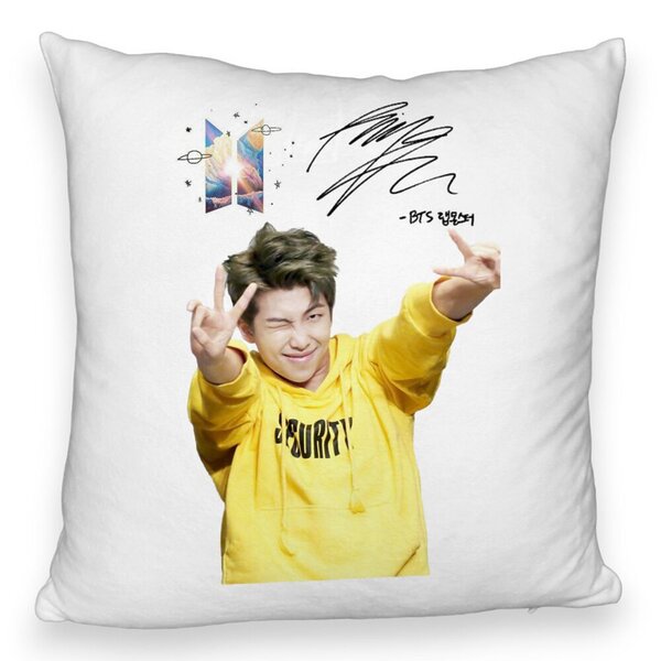 Perna Decorativa Fluffy BTS Kim 2, 40x40 cm, Husa Detasabila, Burduf 3 Perna Decorativa Fluffy BTS Kim 2