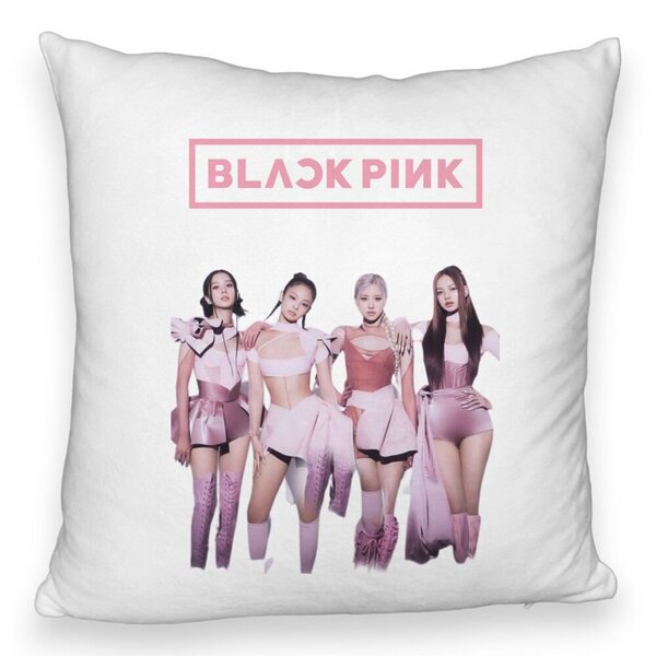 Perna Decorativa Fluffy BlackPink, Model 1, 40x40 cm, Husa Detasabila, Burduf 3 Perna Decorativa Fluffy BlackPink