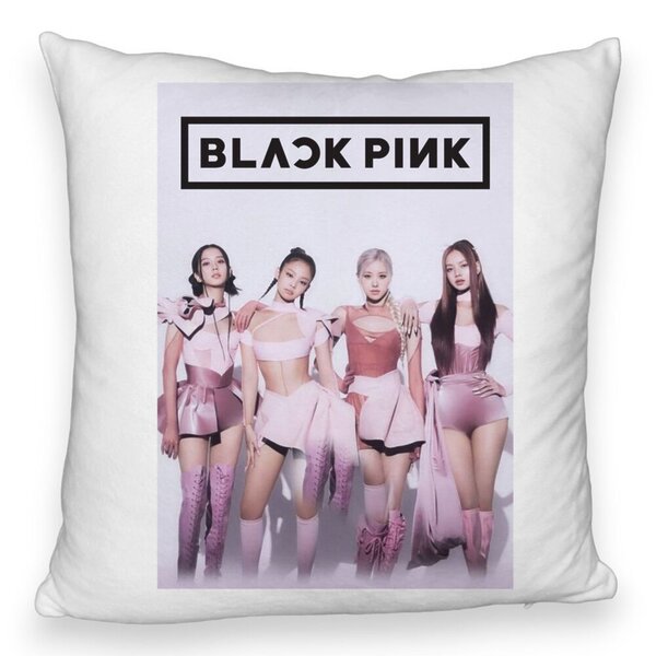 Perna Decorativa Fluffy BlackPink, Model 4, 40x40 cm, Husa Detasabila, Burduf 3 Perna Decorativa Fluffy BlackPink