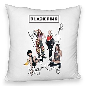 Perna Decorativa Fluffy BlackPink cu Semnaturi
