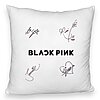 Perna Decorativa Fluffy BlackPink cu Semnaturi, Model 2, 40x40 cm, Husa Detasabila, Burduf 4 Perna Decorativa Fluffy BlackPink cu Semnaturi