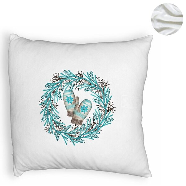 Perna Decorativa Fluffy Coronita de Craciun, 40x40 cm, Alba, Husa Detasabila, Burduf 6 40x40 cm