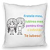 Perna Decorativa Fluffy, Fratele meu 3, 40x40 cm, Alba, Husa Detasabila, Burduf 4 Perna Decorativa Fluffy