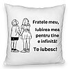 Perna Decorativa Fluffy, Fratele meu 4, 40x40 cm, Alba, Husa Detasabila, Burduf 4 Perna Decorativa Fluffy