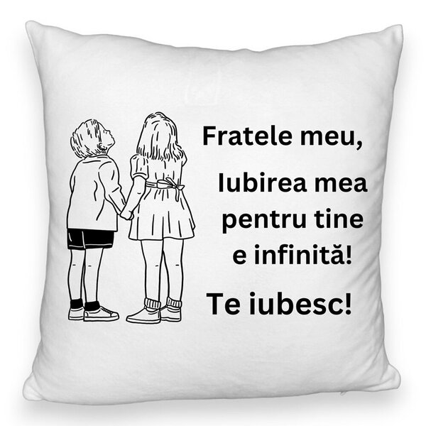 Perna Decorativa Fluffy, Fratele meu 4, 40x40 cm, Alba, Husa Detasabila, Burduf 3 Perna Decorativa Fluffy