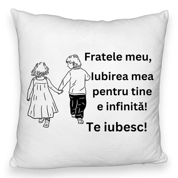 Perna Decorativa Fluffy, Fratele meu 5, 40x40 cm, Alba, Husa Detasabila, Burduf 3 Perna Decorativa Fluffy