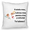 Perna Decorativa Fluffy, Fratele meu 6, 40x40 cm, Alba, Husa Detasabila, Burduf 4 Perna Decorativa Fluffy
