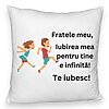 Perna Decorativa Fluffy, Fratele meu 7, 40x40 cm, Alba, Husa Detasabila, Burduf 4 Perna Decorativa Fluffy