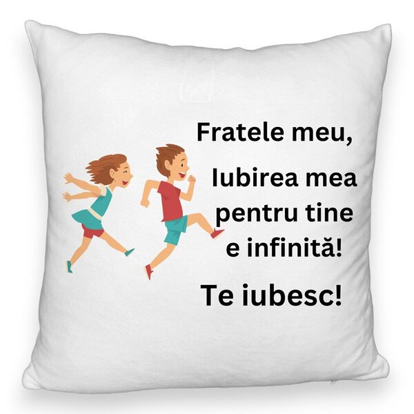 Perna Decorativa Fluffy, Fratele meu 7, 40x40 cm, Alba, Husa Detasabila, Burduf 3 Perna Decorativa Fluffy