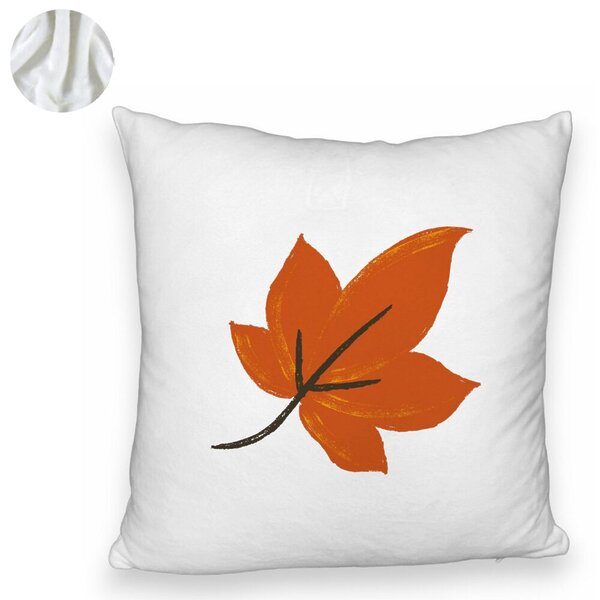 Perna Decorativa Fluffy Frunza de Toamna, 40x40 cm, Alba, Husa Detasabila, Burduf 6 40x40 cm