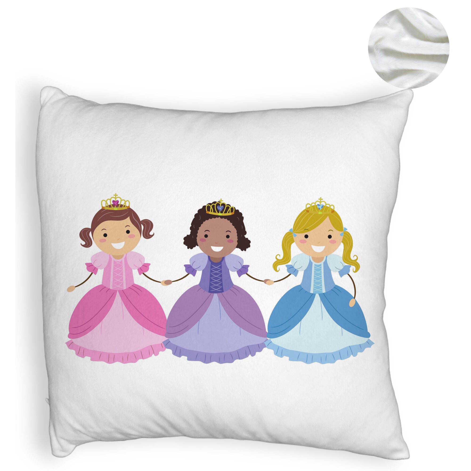 Perna Decorativa Fluffy, Model 3 Printese, 40x40 cm, Alba, Husa Detasabila, Burduf 5 Perna Decorativa Fluffy