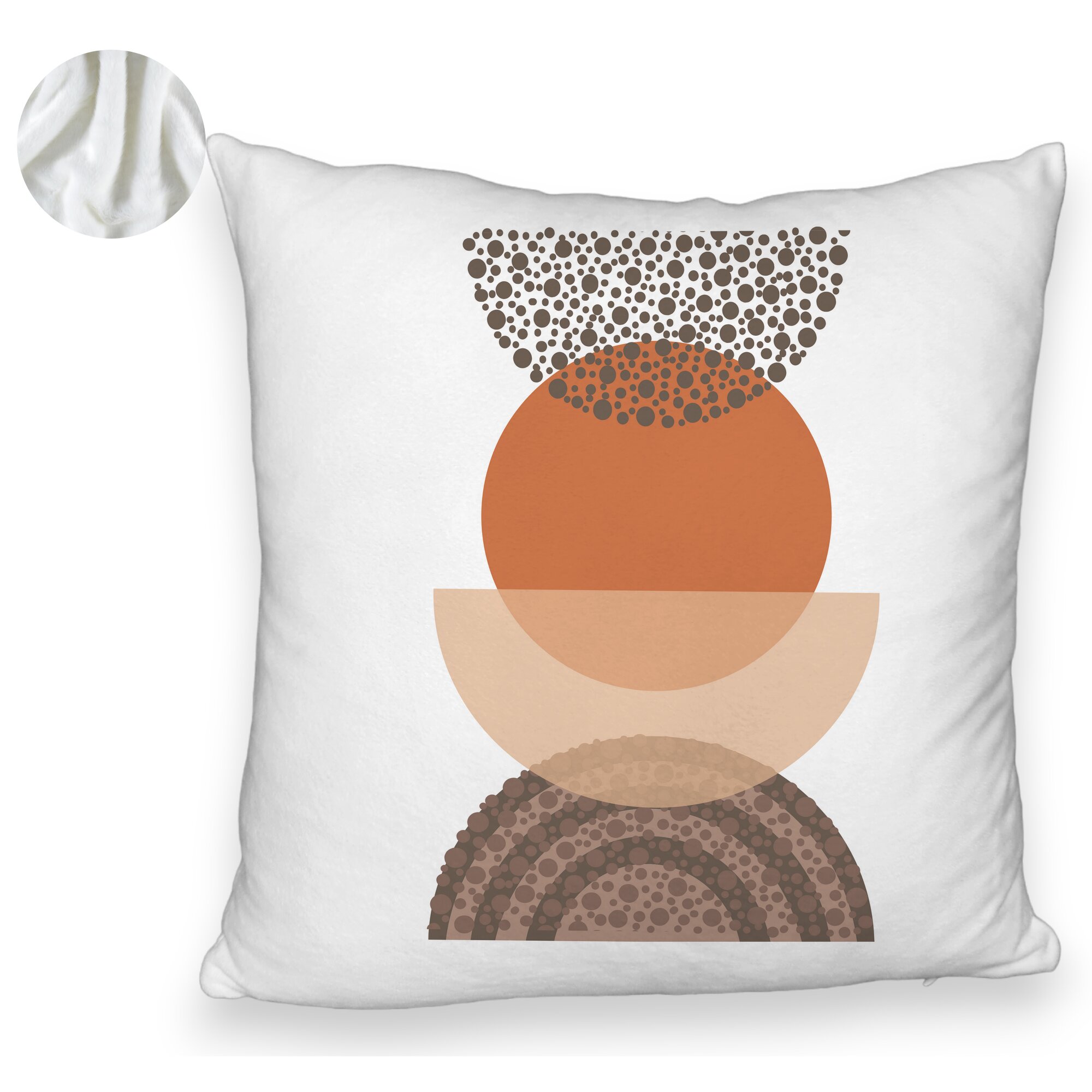 Perna Decorativa Fluffy, Model Abstract Creativ 11, 40x40 cm, Alba, Husa Detasabila, Burduf 6 Model Abstract Creativ 11